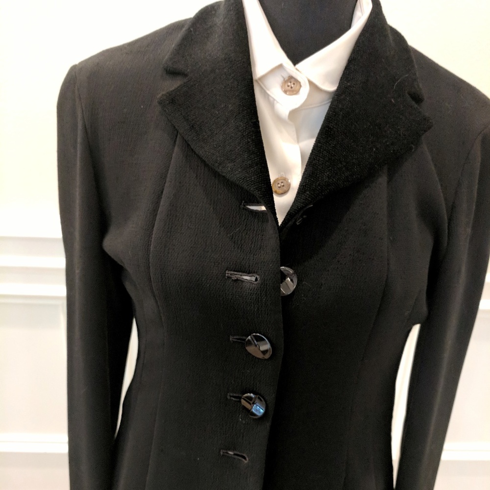 Vintage Donna Karan Crepe Jacket Black Size 6